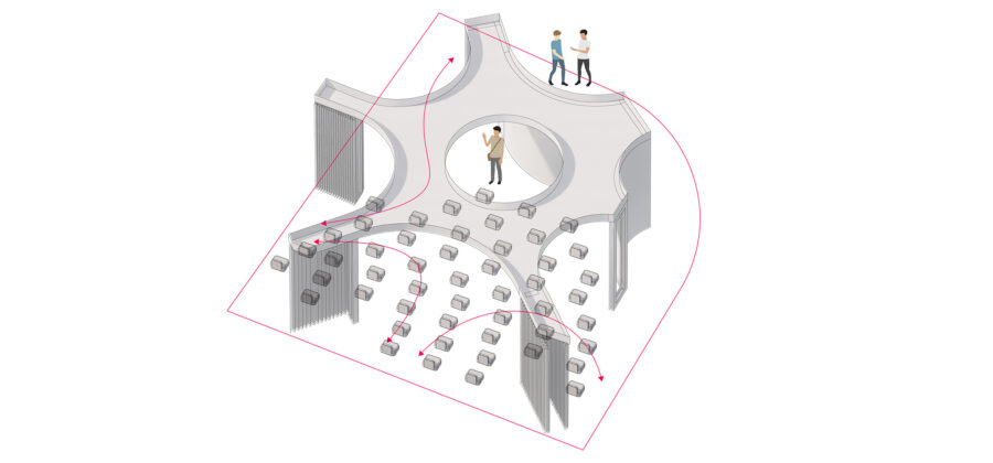 flexible meditation space axon diagram