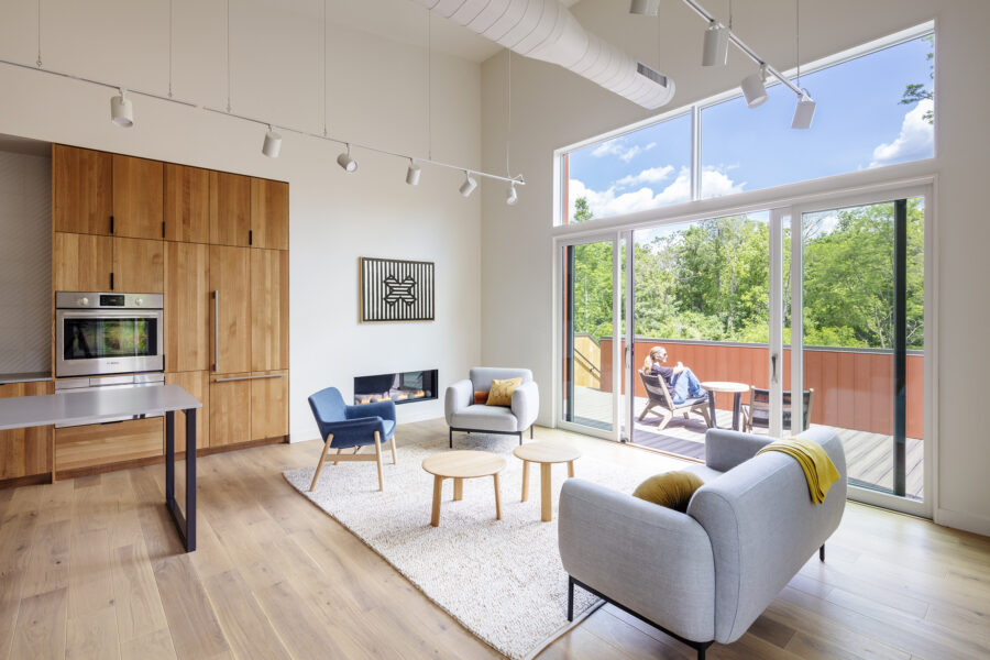 living room kitchen balcony