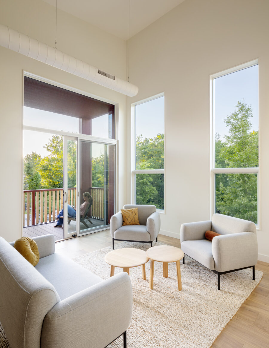 living room balcony trees