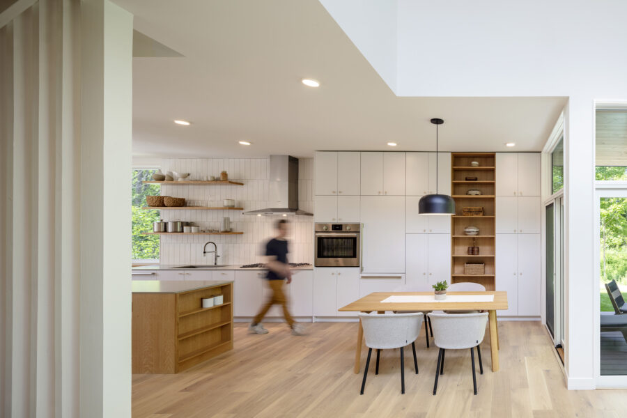 kitchen slats open shelving