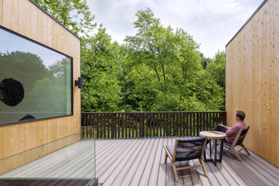 recessed balcony trees cedar