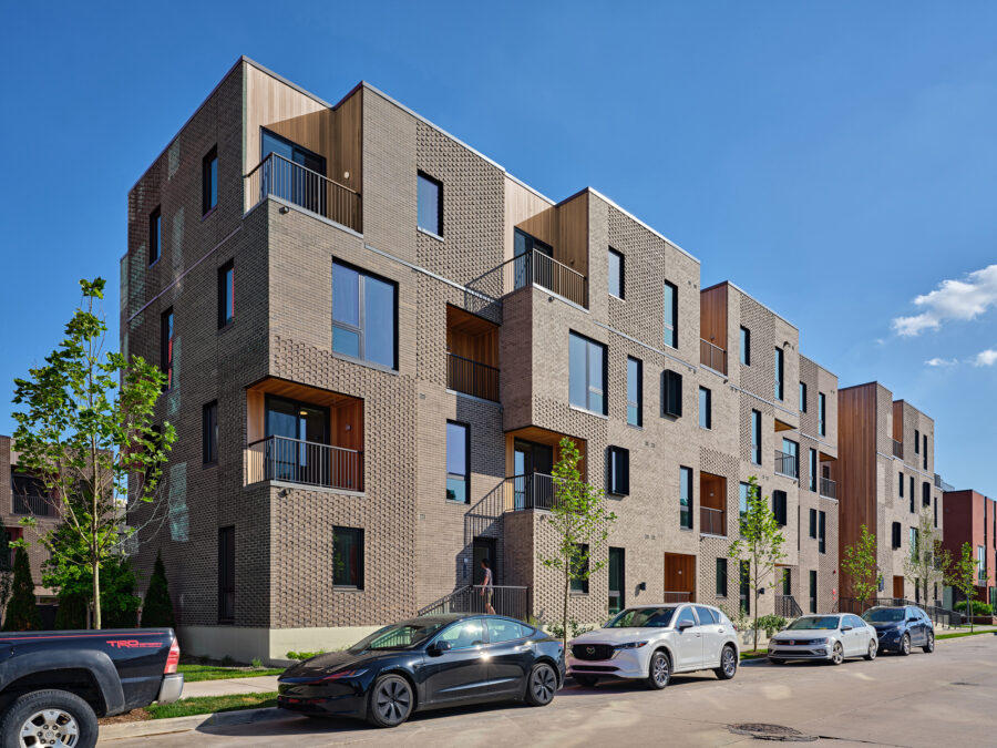 city modern detroit staggered brick massing