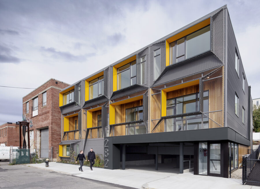 shrink wrap mesh facade east boston shipyard