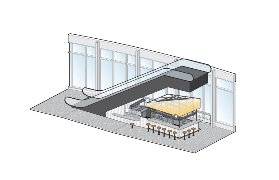 axon diagram under escalator