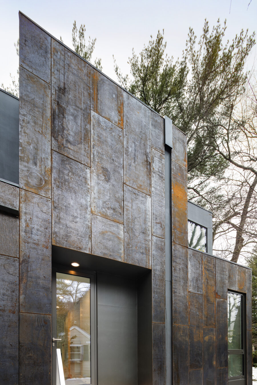 corten steel exposed downspout