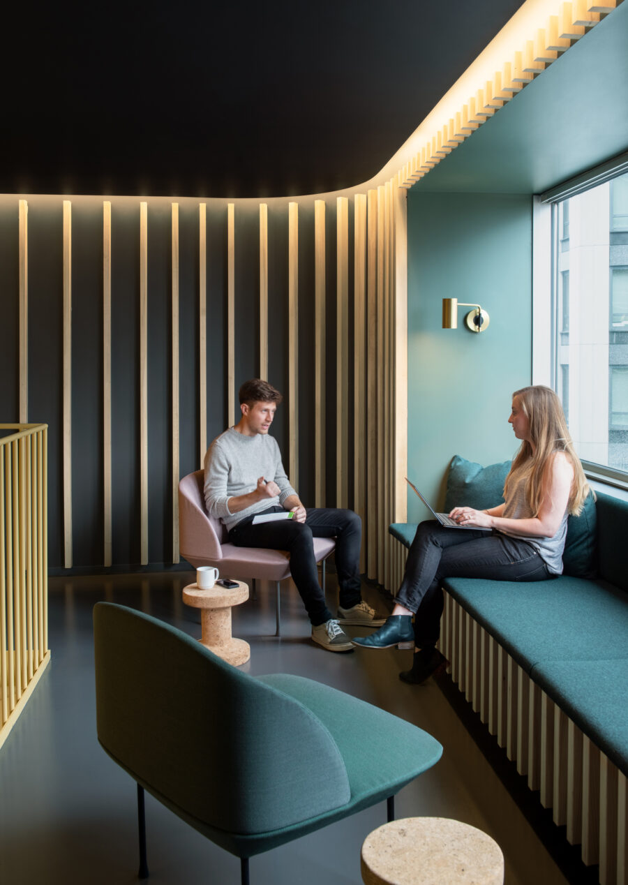 Wood slats window seat muuto chair