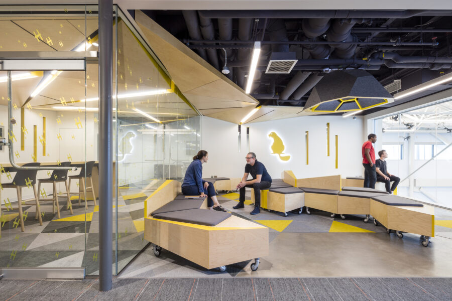 collaboration space with custom flexible seating