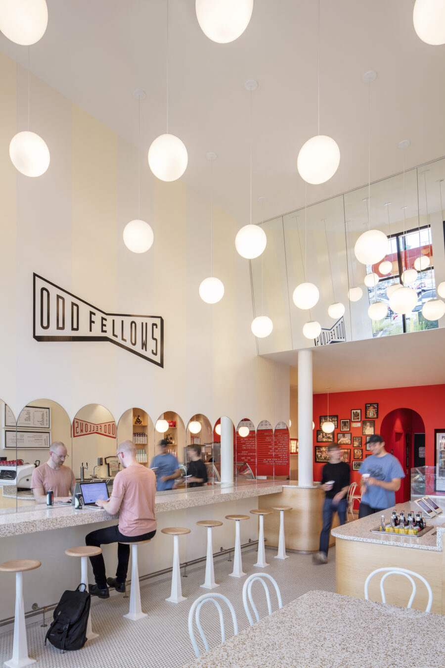 pendant light array mirrored