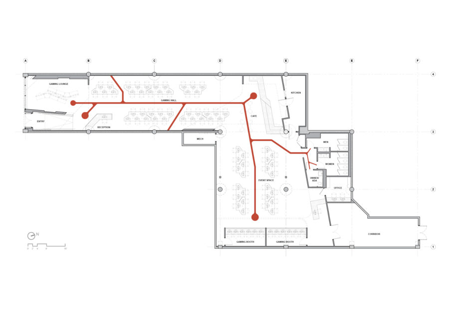 floor plan gaming cafe floor graphic