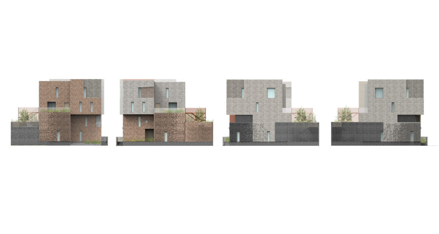 rendered elevation textured brick