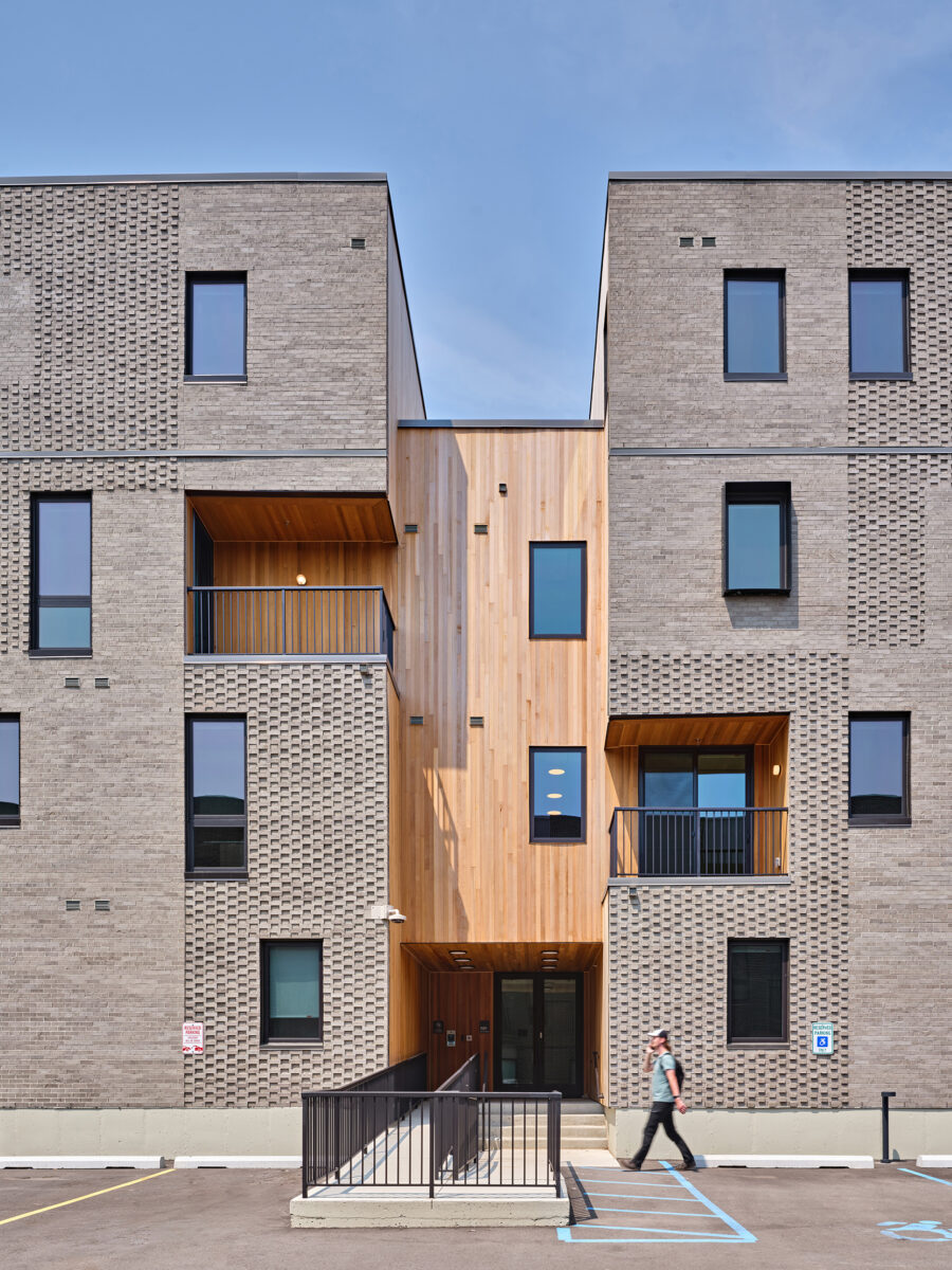 city modern detroit staggered brick massing