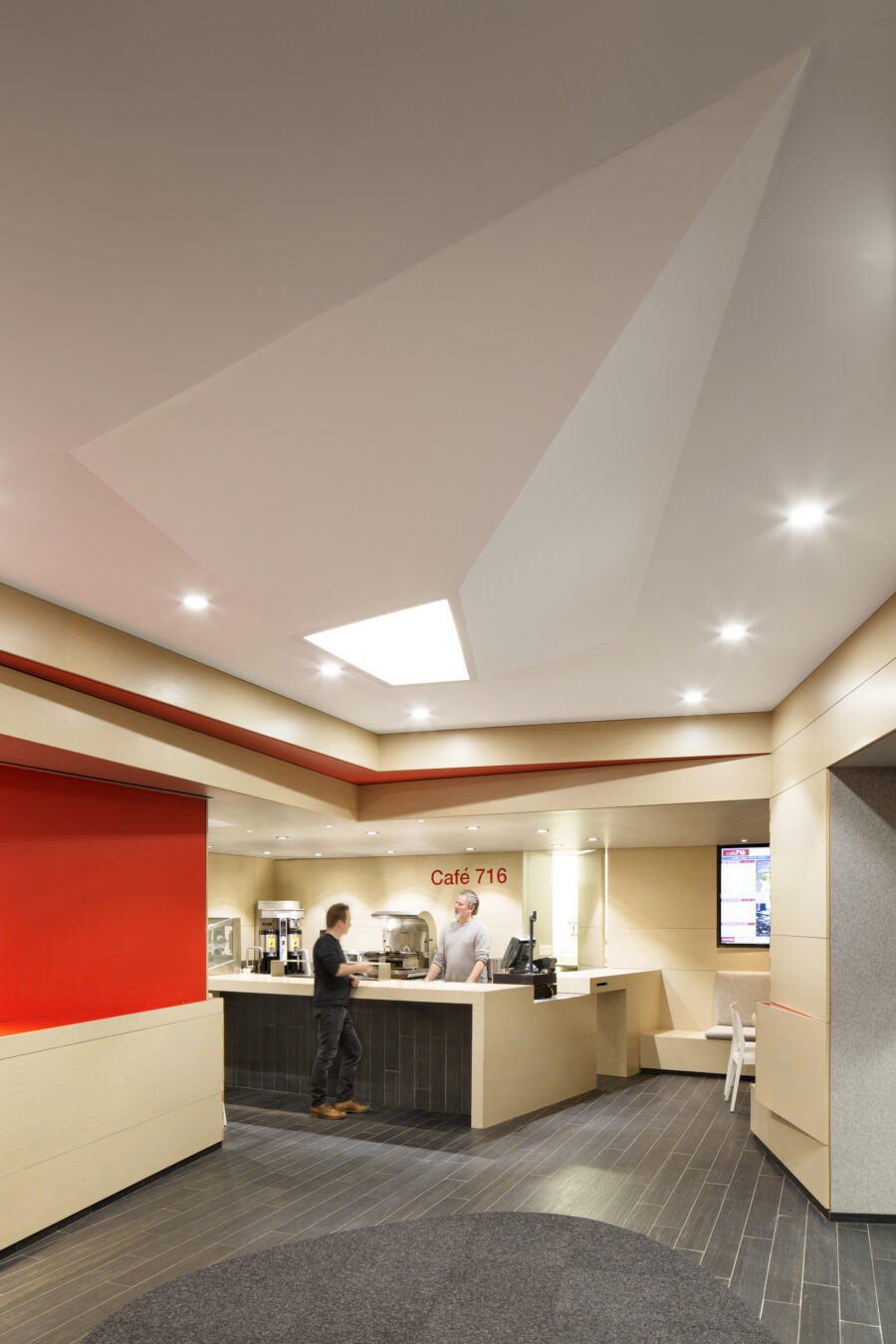 custom faceted ceiling light cafe