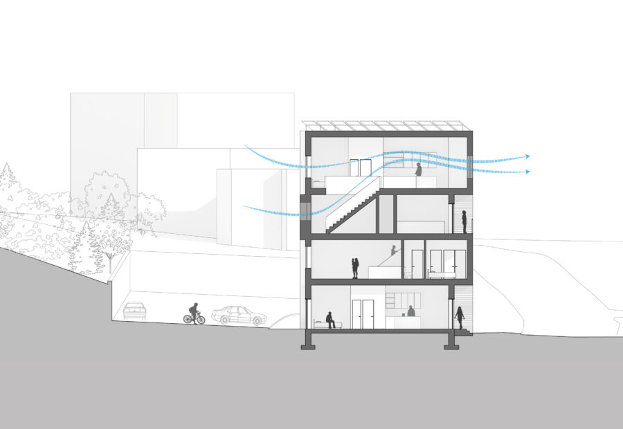 building section drawing cross ventilation
