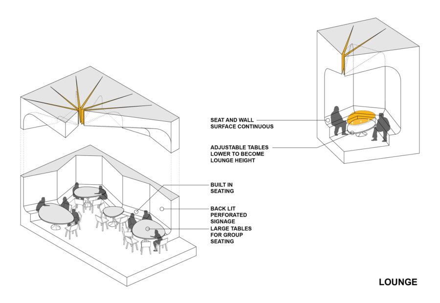 fractured ceiling axon diagram lounge