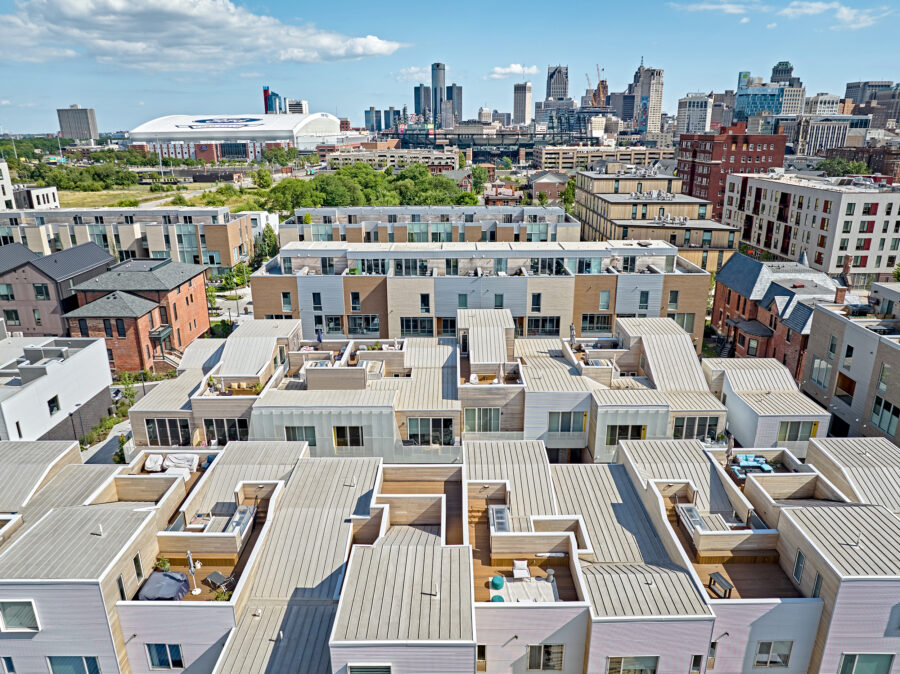 roofscape detroit skyline