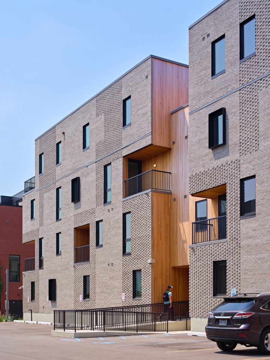 city modern detroit staggered brick massing