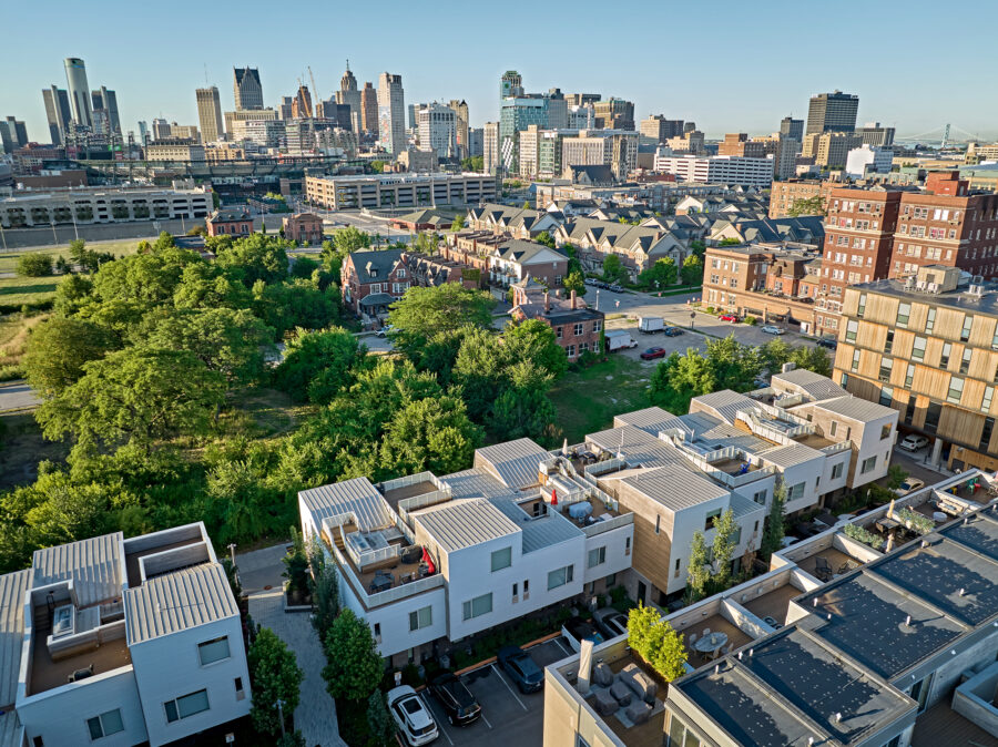 roofscape detroit skyline
