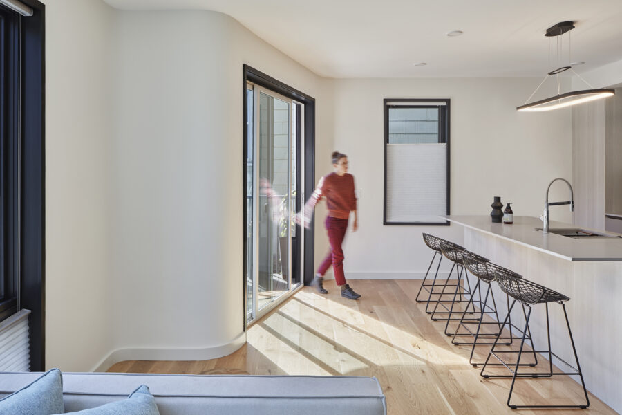 interior curved balcony kitchen