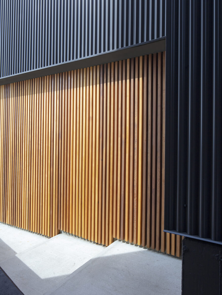 corrugated metal cedar steps