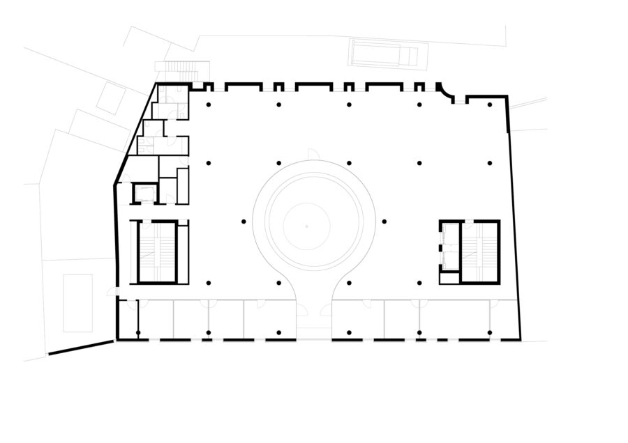 Floor plan keyhole courtyard