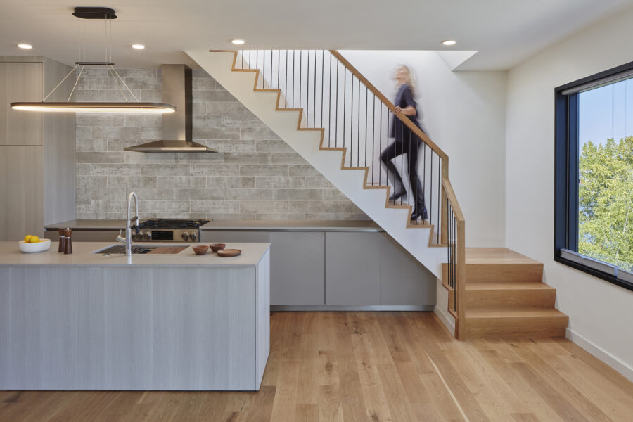 kitchen tucked under stair