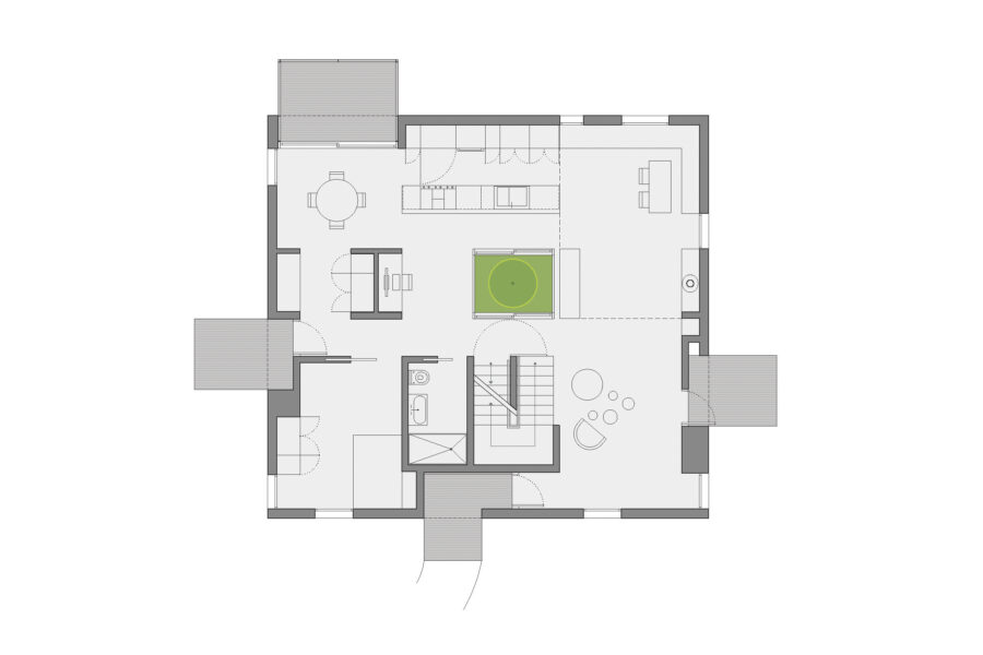 floor plan tree courtyard