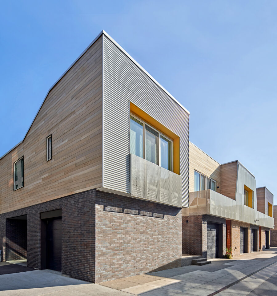 corrugated metal cedar brick