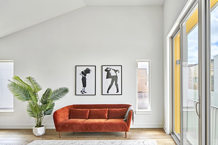 living room double height space