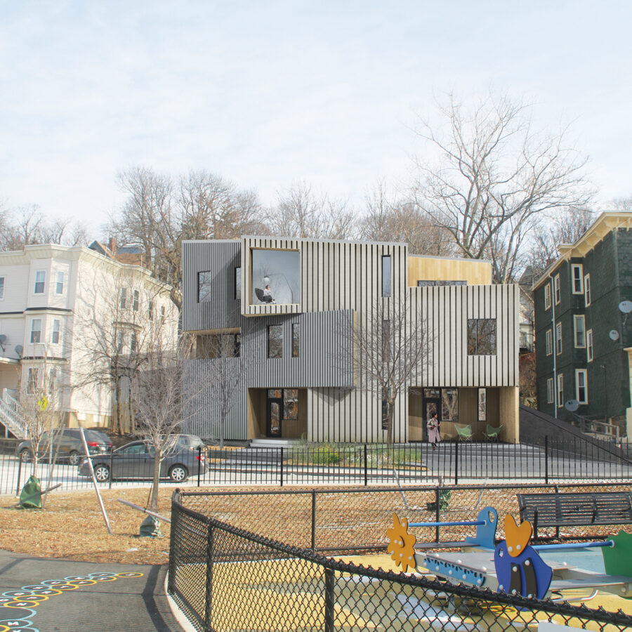 Street view rendering from playground