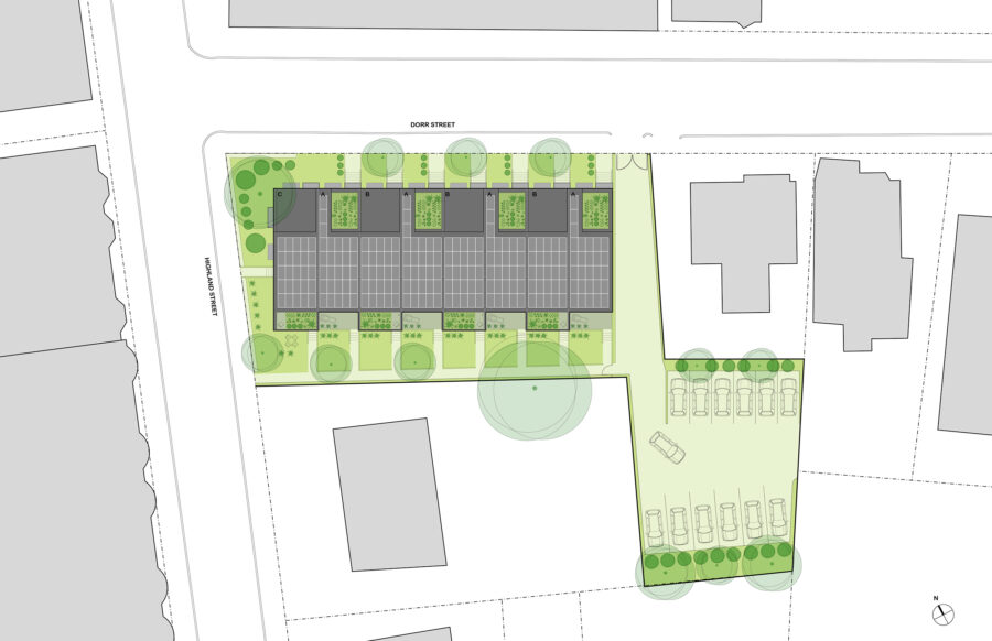roxbury site plan townhouse highland dorr