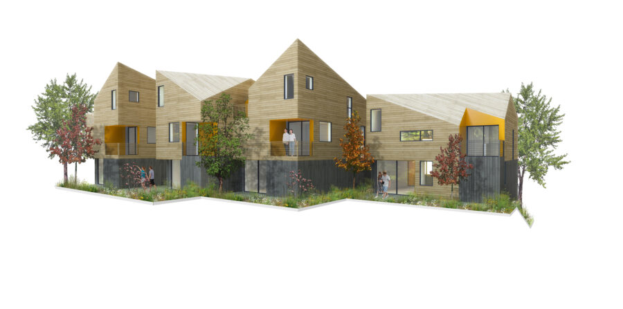 townhouse cluster contemporary gable cedar siding