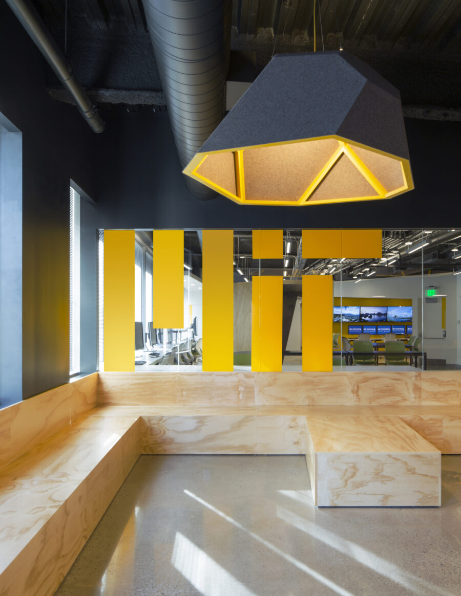 radiata pine millwork custom felt pendant glass graphic