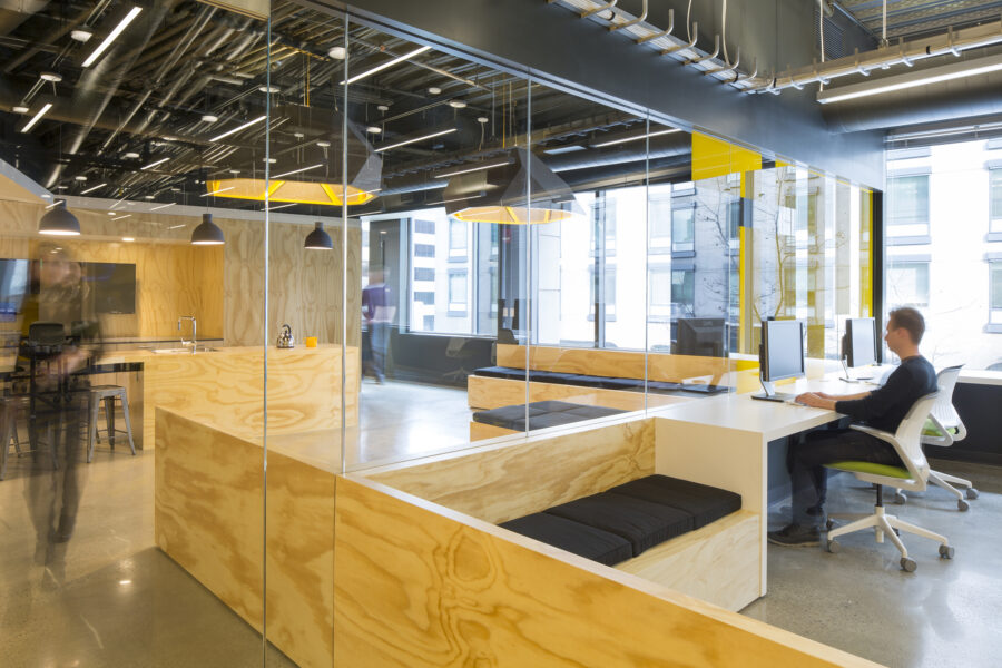radiata pine millwork glass partition