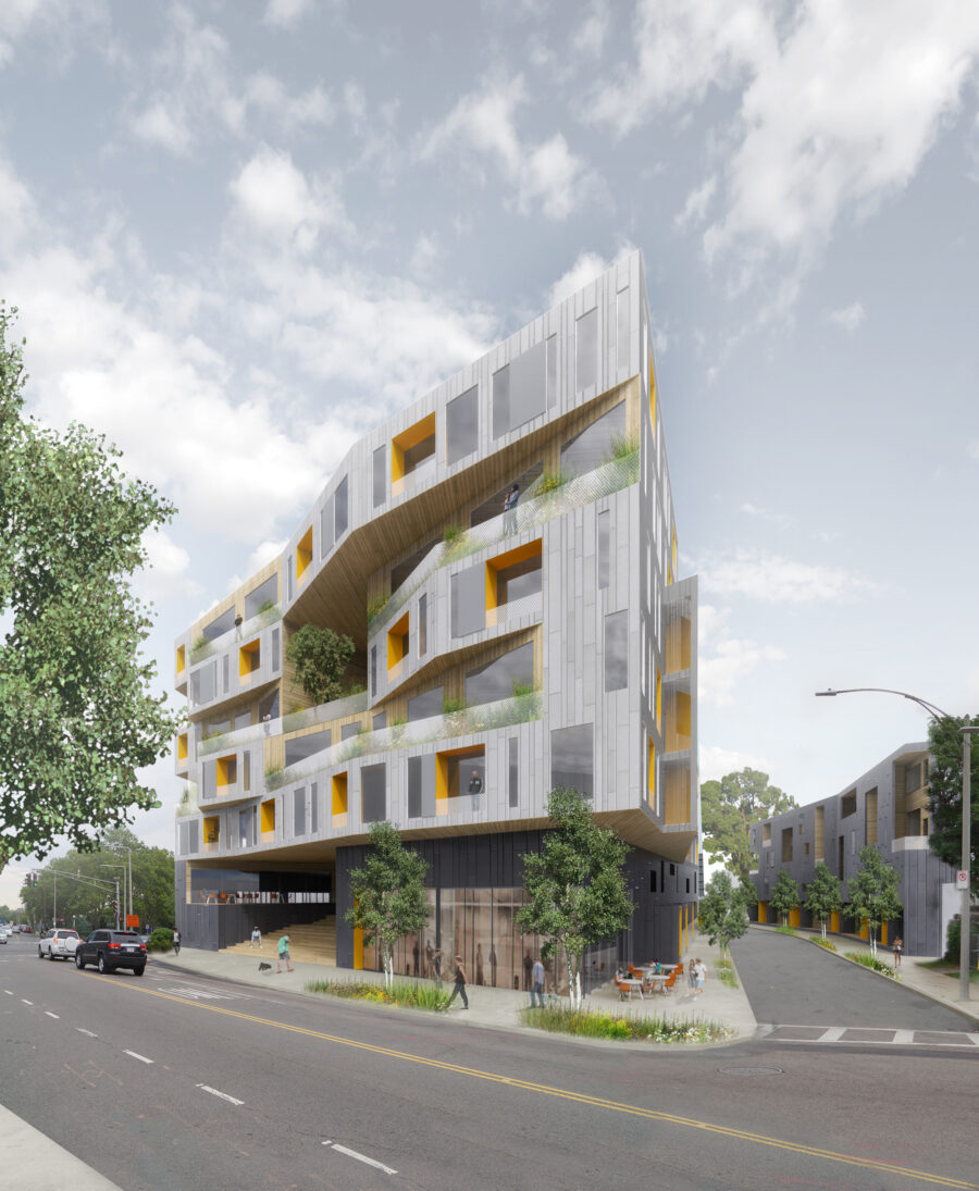 folding facade balconies street view