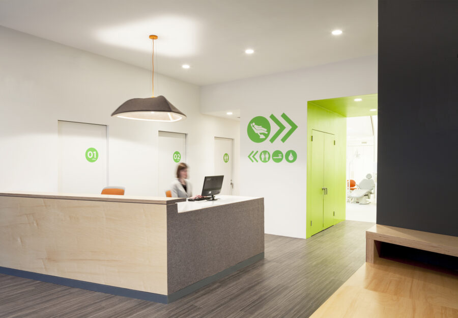 reception desk custom felt pendant light