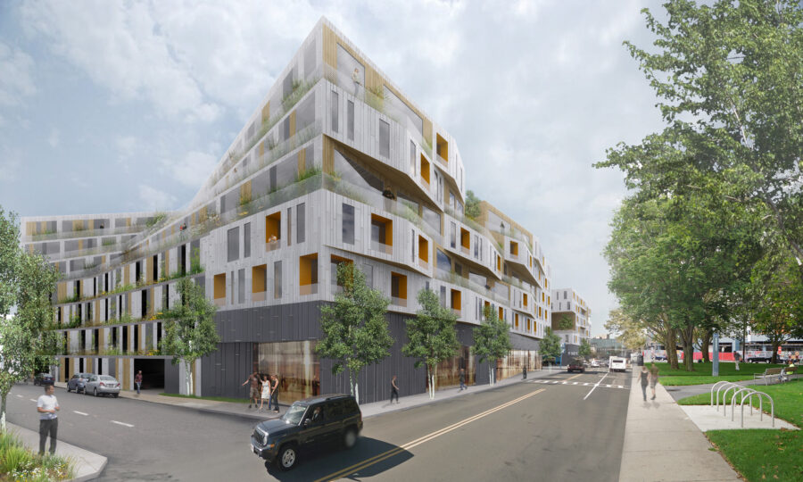 angled terraced floors balconies