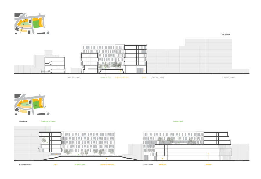building sections courtyard