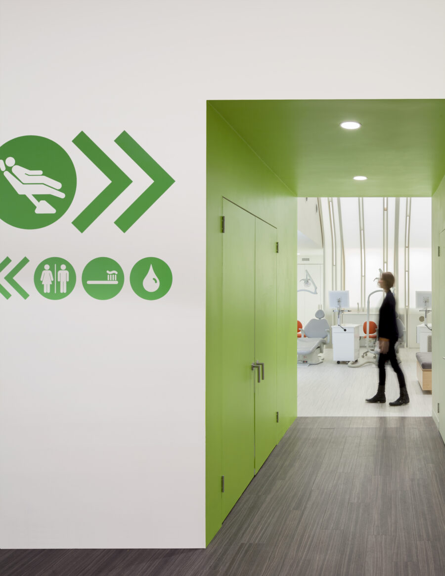 corridor to orthodontic bay custom wall graphics