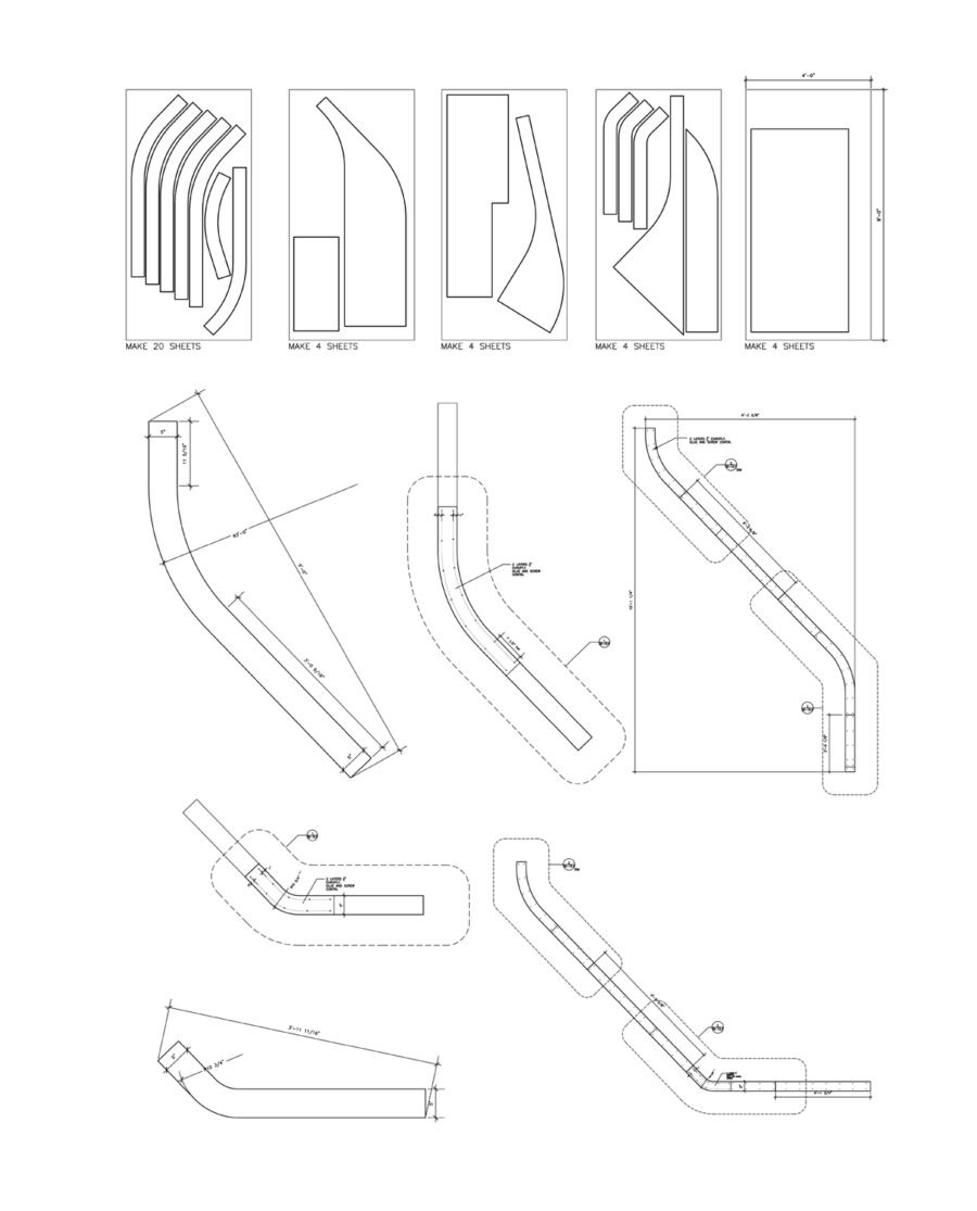 cnc cut plywood ribs detail drawing