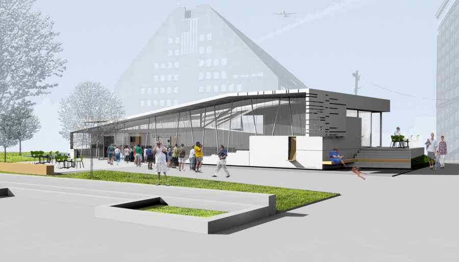 exterior view landscape building