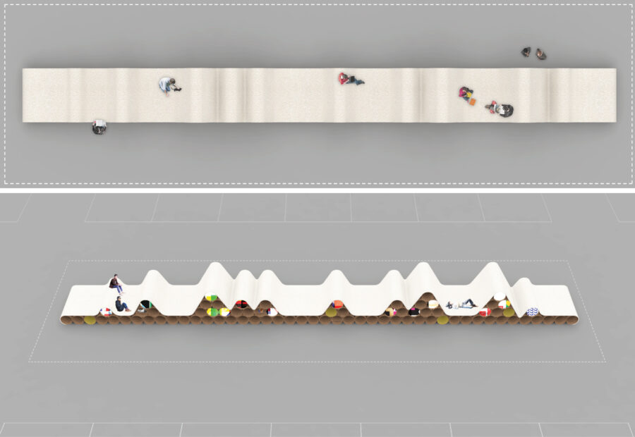 sonotube landscape seating display