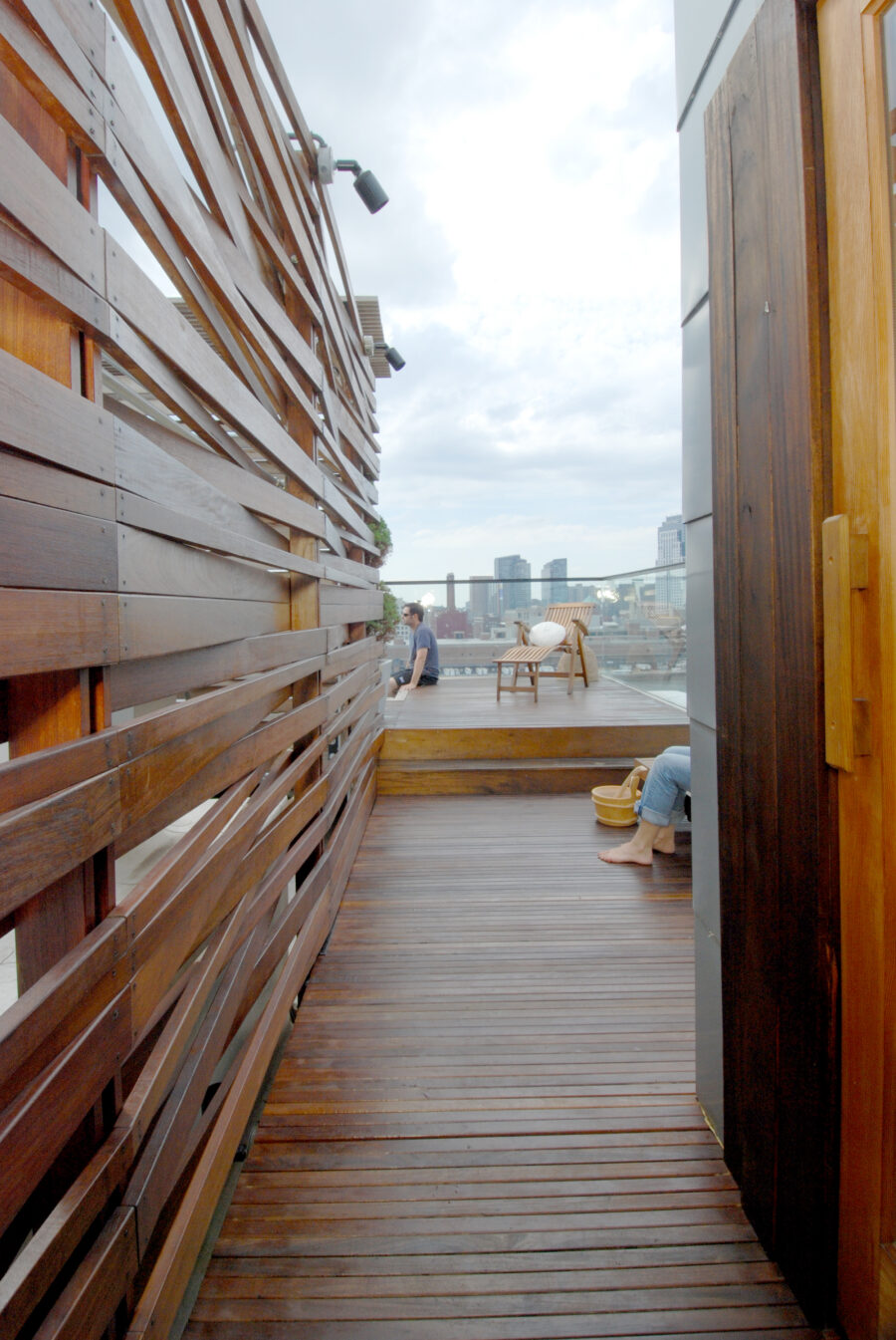 ipe wood screen boston skyline