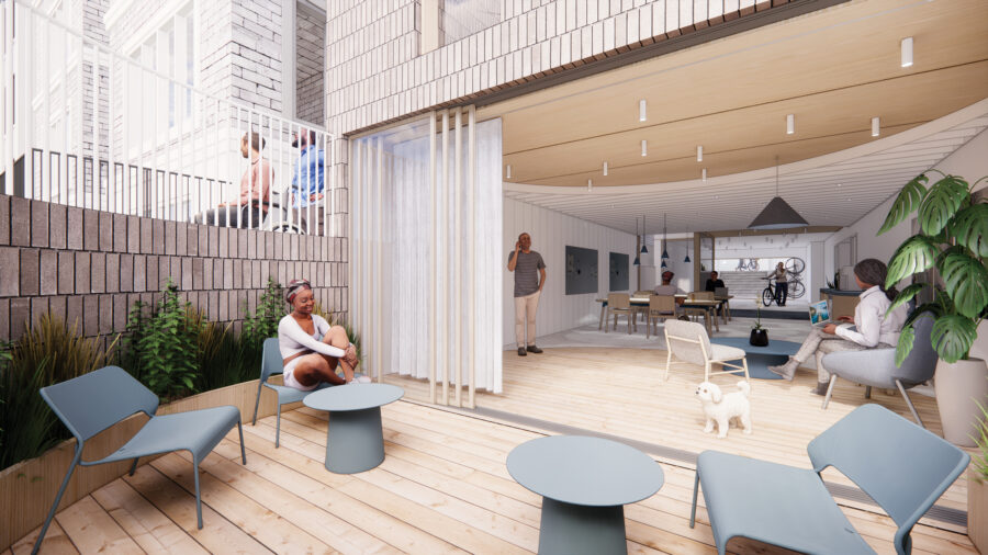 co-working indoor outdoor space