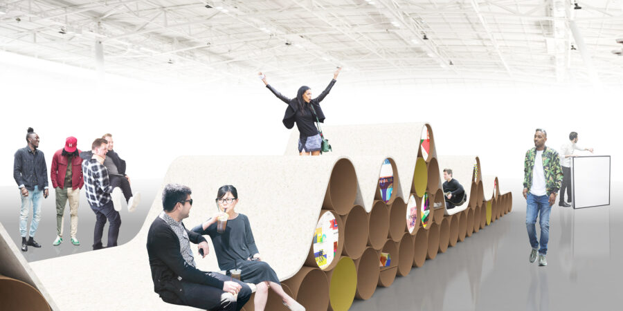 sonotube landscape seating display