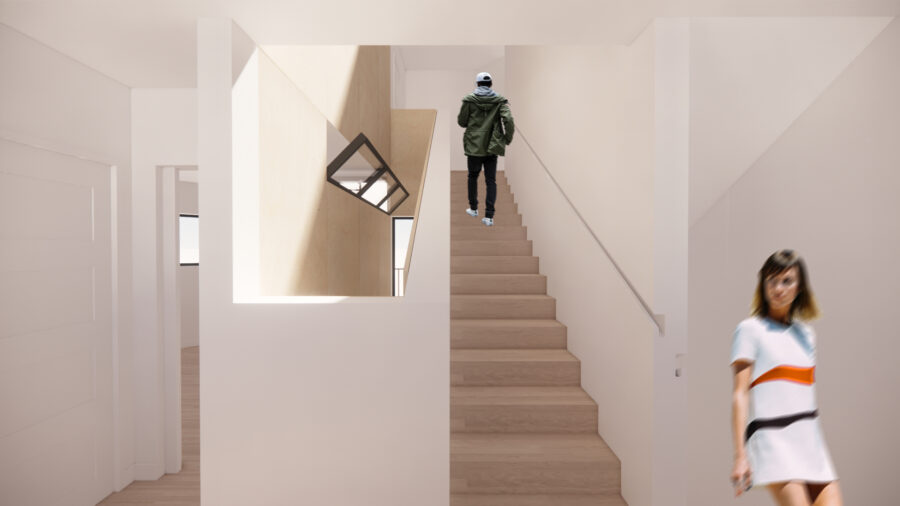 interior view stair stack ventilation