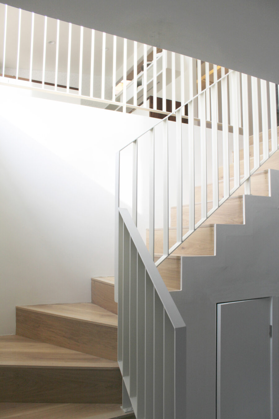 winder stair with custom railing