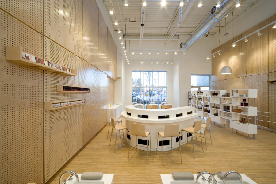 nail salon perforated wall panels