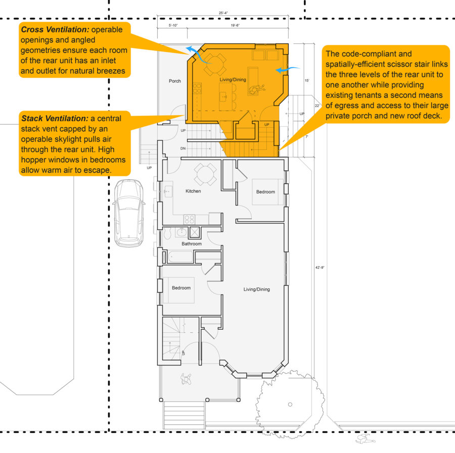 floor plan added rear unit