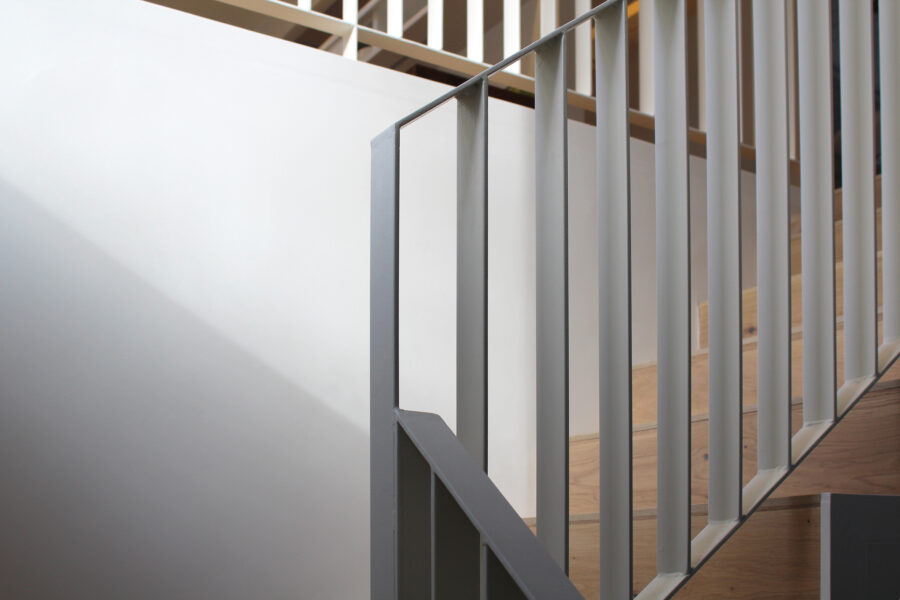 winder stair with custom railing