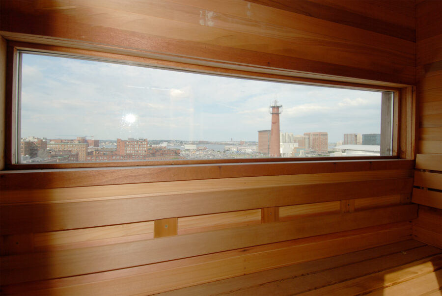 sauna boston skyline